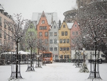 Snow In Cologne Germany 