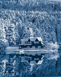 Snow snow lake- beautiful