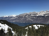 Snowboarding the Swiss Alps Flumersberg Switzerland 