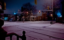 Snowfall in Kingston Ontario Canada 
