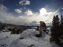 Snowshoed to Pancake Rocks in Pike Forest Colorado 