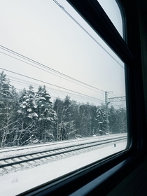 Snowy December Railroad Russia
