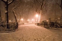Snowy night in New York 