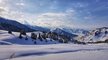 Snowy paradise at Kok Zhailau Kazakhstan 