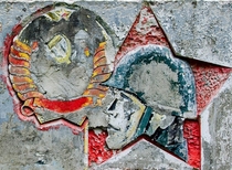 Socialist Soviet-Era Art at an abandoned military village in east germany 