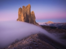 Soft morning in the Dolomites Tre Cime Italy 