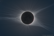 Solar prominences and magnetic loops from  Eclipse