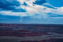 Some beautiful aggressive storms were passing by Dead Horse Point this week at night  OC