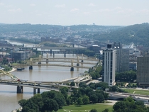 Some of the many bridges in Pittsburgh over the Allegheny River Names of the bridges inside 