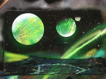 -SPAC- Spray Paint Art - Green alien world Picture OC