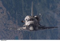 Space Shuttle Discovery over Switzerland 