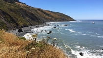 Spent three days hiking the Lost Coast Trail in Northern California This was the view from our first nights campsite at Sea Lion Gulch 