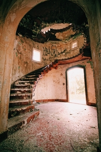 Spiral Staircase from Castle Style Home Florida 