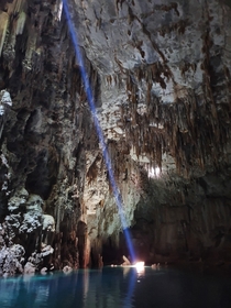 Splendid cave with lake  meters deep in BonitoBrazil name Abyss Anhumas 