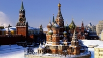 St Basils Cathedral - The Cathedral of Vasily the Blessed - Red Square Moscow Russia - Built from  to  on orders from Ivan the Terrible - The church is shaped like the flame of a bonfire rising into the sky a design that has no parallel in Russian archite