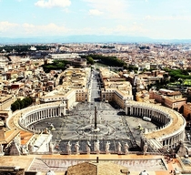 St Peters Square as seen from the top of the dome of St Peters basilica 
