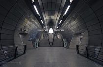 Stainless Steel metro station in London UK 