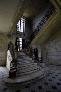 Staircase in an French abandoned Chateau 