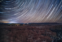 Star trails over Bryce Canyon Utah 