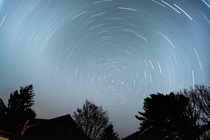 Star trails over my house last night