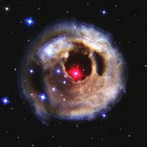 Star V Monocerotis A very bright red star in a pretty dull place