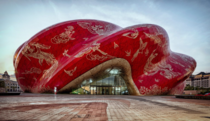 Steven Chilton Architects has designed the Sunac Guangzhou Grand Theatre in China to reflect the citys historical connection to silk It is also imprinted with patterns that represent Guangzhous current tattoo culture