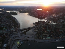 Stockholm in the setting sun 