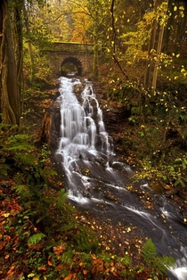 Stone Bridge Waterfall Clyde Valley Scotland