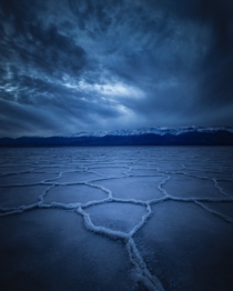Storm Clouds Moving in Over the Salt Flats of Death Valley CA 