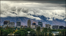 Storm Clouds Over Salt Lake City Utah USA 