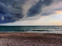 Storm rolling in before sunset on Longboat Key Florida 