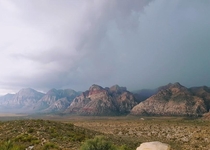 Storms rolling in over Red Rock Canyon Nevada USA 