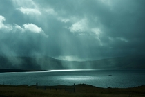 Stormy lake in Iceland 