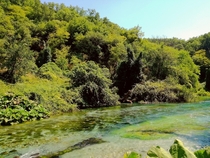 Stream flowing from the Blue Eye Spring in Southern Albania 