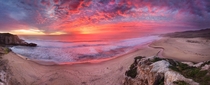 Stunning coastal sunset in Santa Cruz CA by Kevin Doty - panorama 