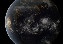 Stunning Satellite Image taken from Geostationary Orbit of one of the Strongest Storms Ever Recorded Typhoon Haiyan 