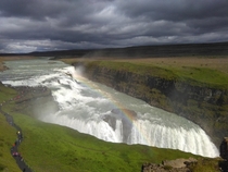 Stunning waterfalls with a rainbow 