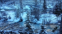 Stunning winter scenery while hiking in the Beartooth Wilderness in Southern Montana 
