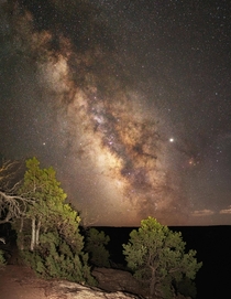 Summer Milky Way Seen from the Edge of Black Canyon Colorado 