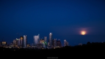 Summer Moonrise over Austin x-post from rAustin 