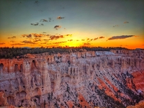 Sun setting over Bryce Canyon NP UT 