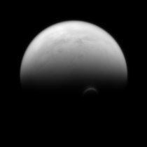 Sunlit Edge of Saturns Largest Moon Titan 