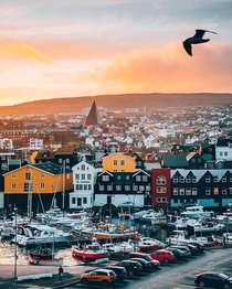 Sunny Trshavn Faroe islands DK