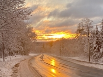 Sunrise after snow storm Monadnock Region New Hampshire