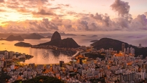 Sunrise and Sugarloaf Mountain in Rio de Janeiro  by Stockfootagecom