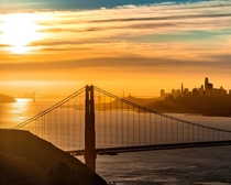 Sunrise and the San Francisco city