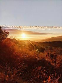 Sunrise as seen on my run on Mt Madonna California 