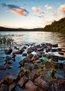 Sunrise at a lake in the Adirondacks 