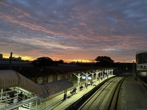 Sunrise at a train station in Malaysia