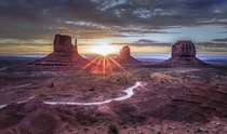 Sunrise at Monument Valley Arizona  by Frederic Huber 